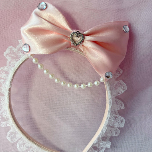 ꒰♡ crown petal bow headband