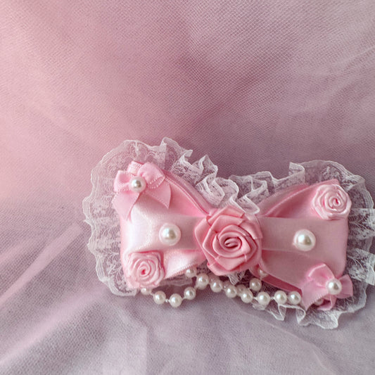 ꒰♡ pearly rose bow