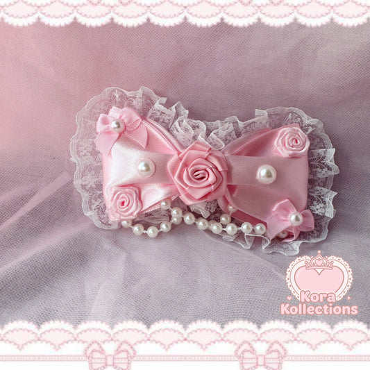 ꒰♡ pearly rose bow