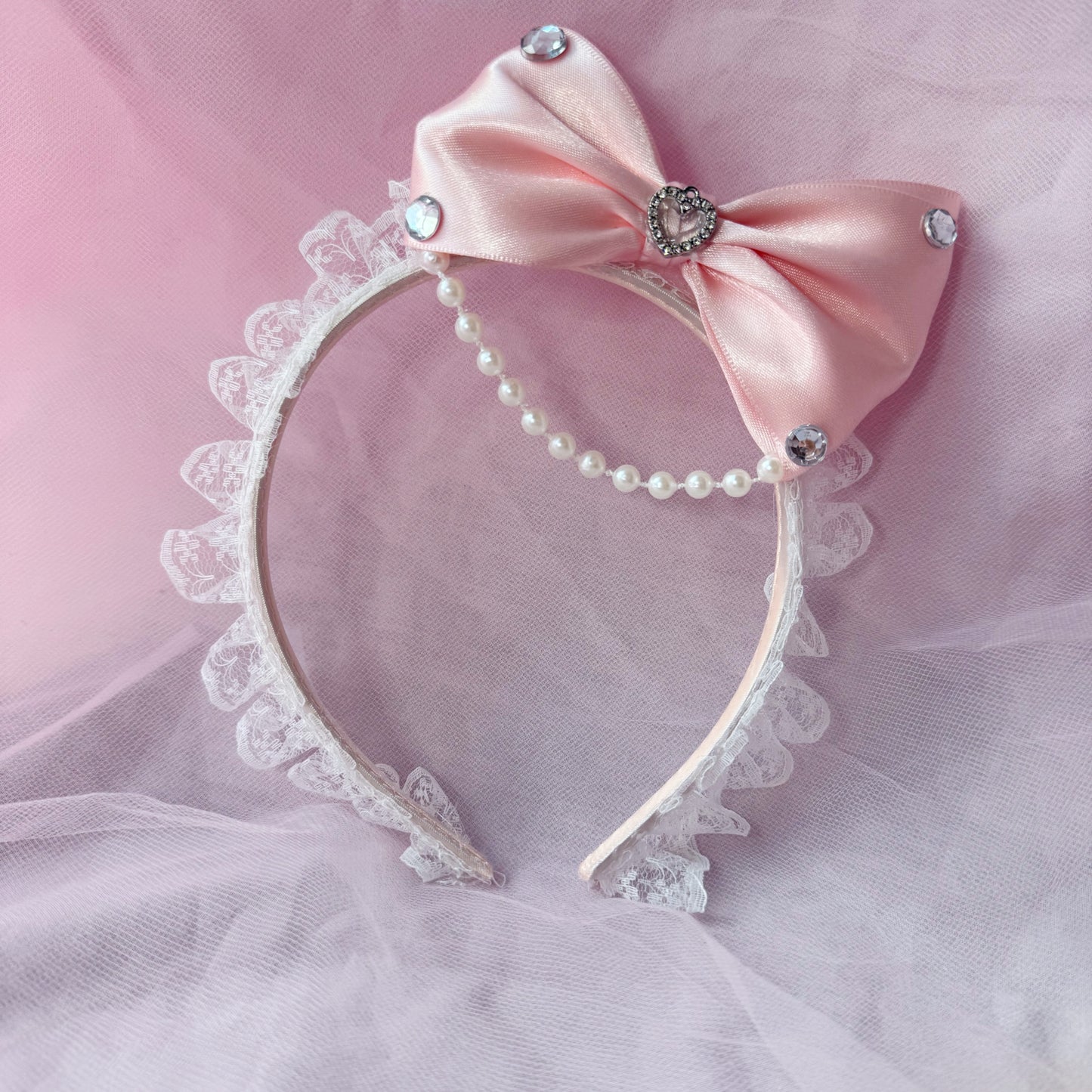 ꒰♡ crown petal bow headband