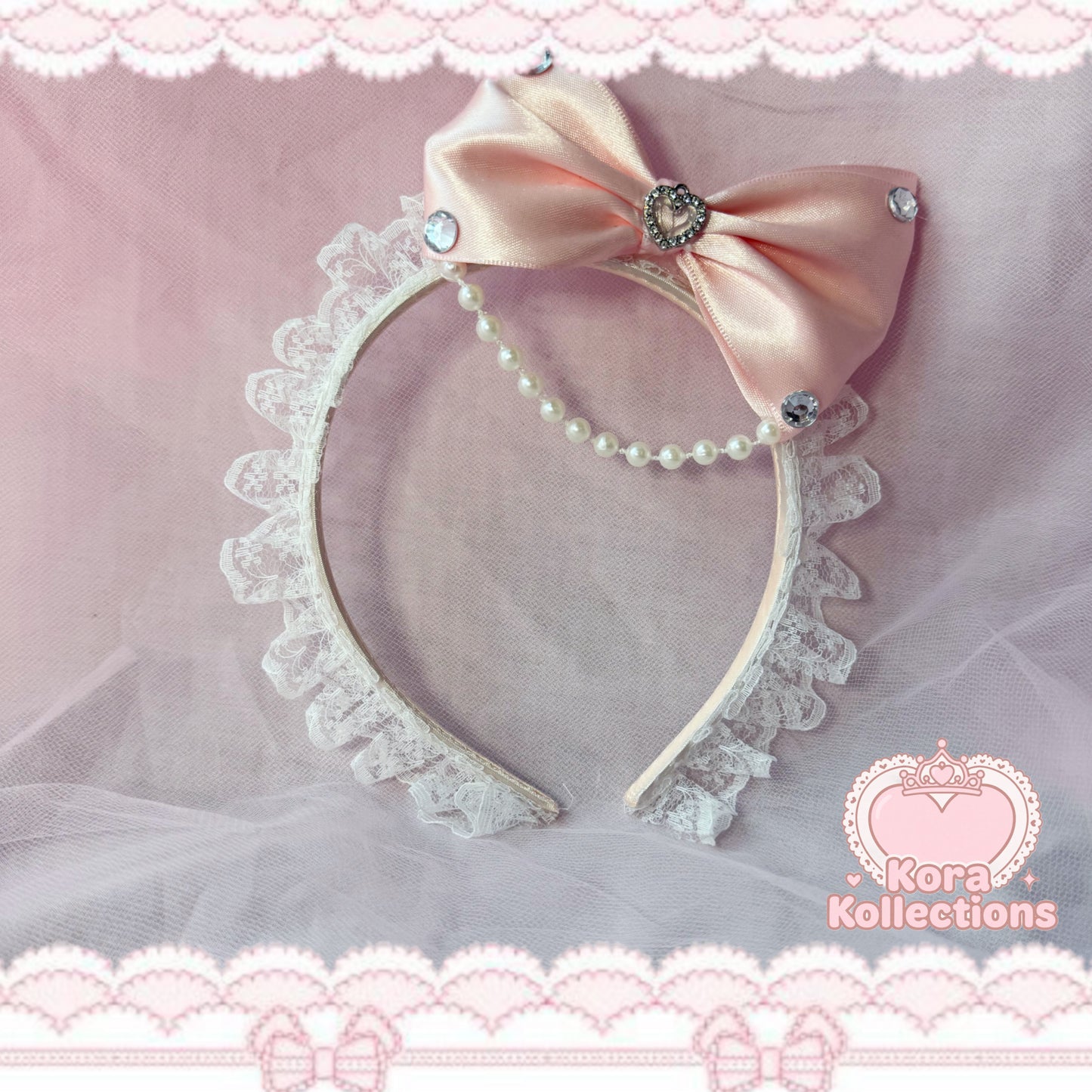 ꒰♡ crown petal bow headband