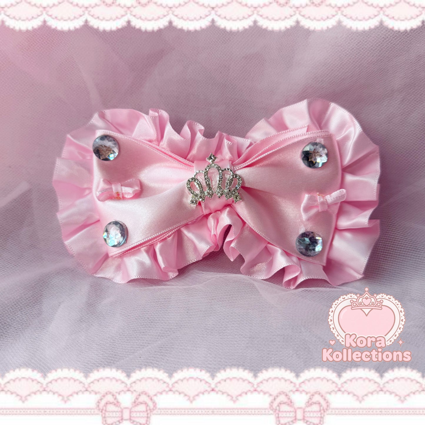 ꒰♡ blush tiara bow