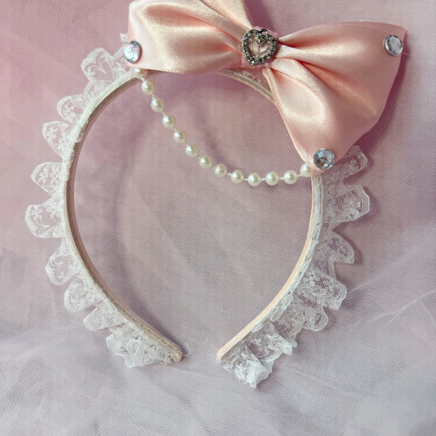 ꒰♡ crown petal bow headband
